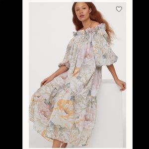 NWT: Cream Floral Midi Dress